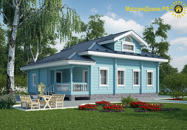 Дом из клееного бруса H-143-1.5D (9.6х12.1)