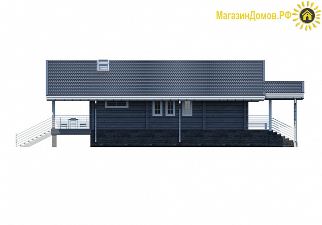 Дом - шале из клееного бруса H-226-1D (15.7х17.15)