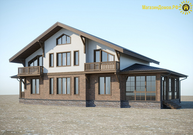 Дом H-300-1.5S (11.0x20.5) по каркасной технологии
