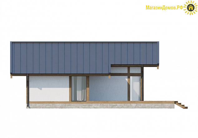 Дом H-136-1S (12.2x12.25) фахверк из клееных балок