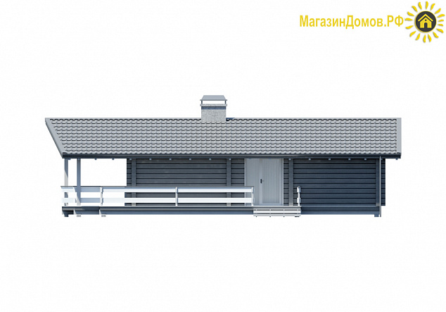 Дом из клееного бруса H-077-1D (7.3х12,8) под "ключ"