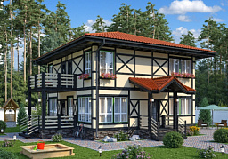 Дом H-168-2S (9.0х9.5) по каркасной технологии