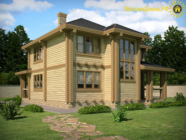 Дом из клееного бруса H-242-2D (13.0х14.4)