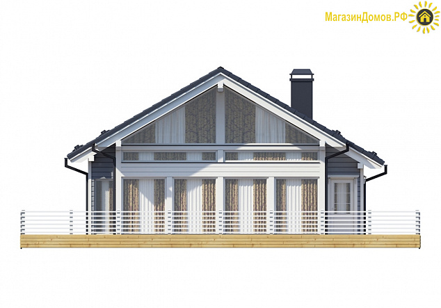 Дом H-193-1.5S (8.5х9.9) фахверк из клееных балок