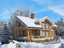 Дом из клееного бруса H-222-1.5D (12.0х14.4)