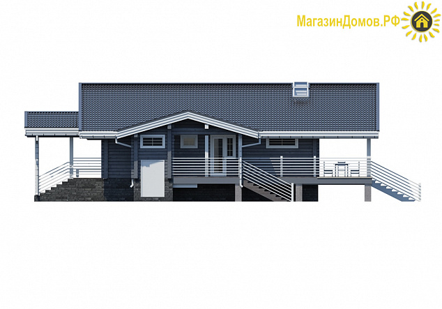 Дом - шале из клееного бруса H-226-1D (15.7х17.15)