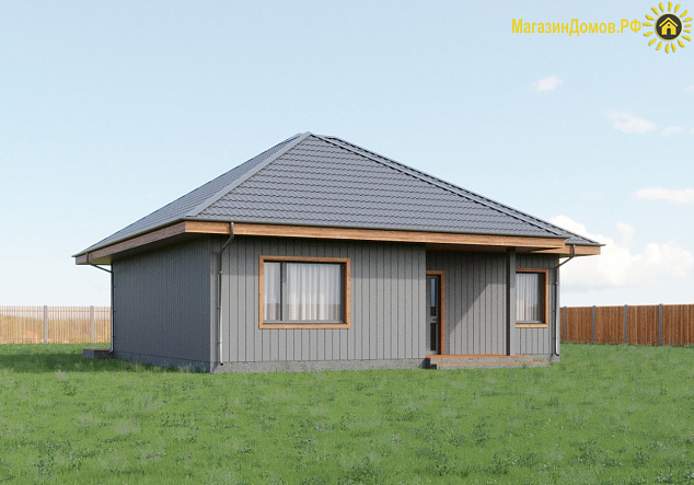 Дом H-091-1S (10.68x10.98) по каркасной технологии
