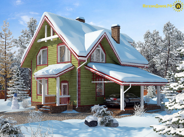 Дом из клееного бруса  H-169-1.5D (11.1х11.75)