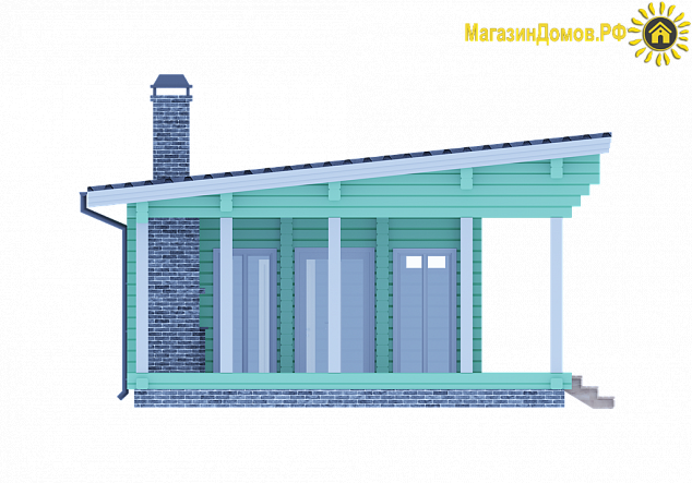 Баня S-095-1D (13.8х7.2) из клееного бруса