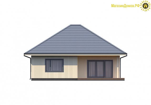 Дом H-091-1S (10.68x10.98) по каркасной технологии