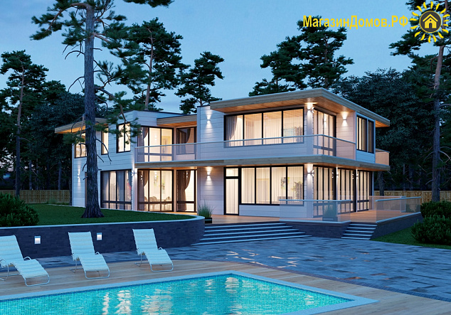 Дом из клееного бруса H-291-2D (21.0x12.5)