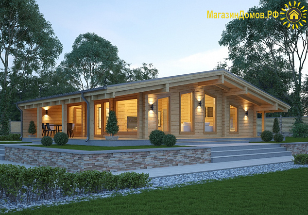Дом из клееного бруса H-127-1D (9.5х14.5)