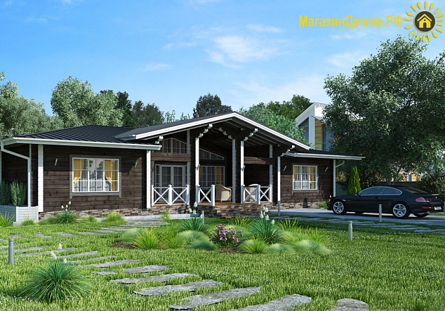 Дом из клееного бруса H-240-1D (20.0x14.5)