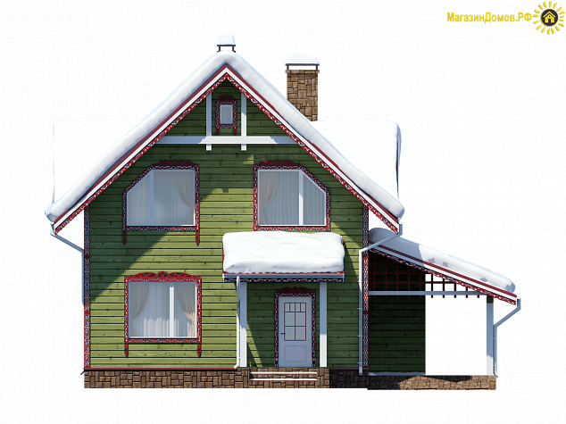 Дом из клееного бруса  H-169-1.5D (11.1х11.75)
