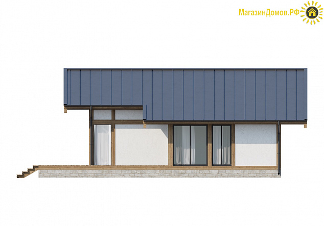 Дом H-136-1S (12.2x12.25) фахверк из клееных балок