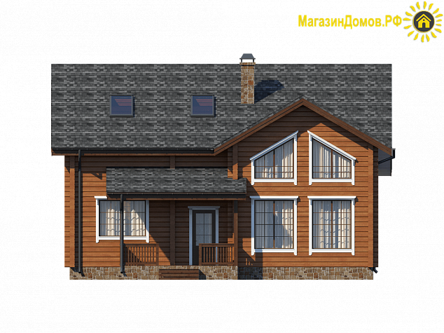 Дом из клееного бруса H-220-1.5D (11.9x13.5)
