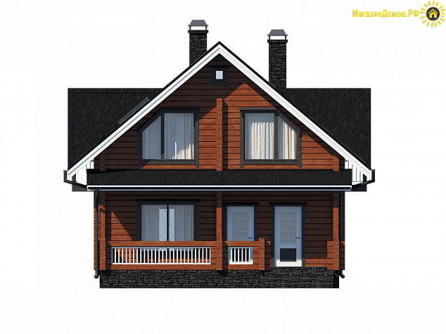 Дом из клееного бруса H-144-1.5D(8.0х11.0)