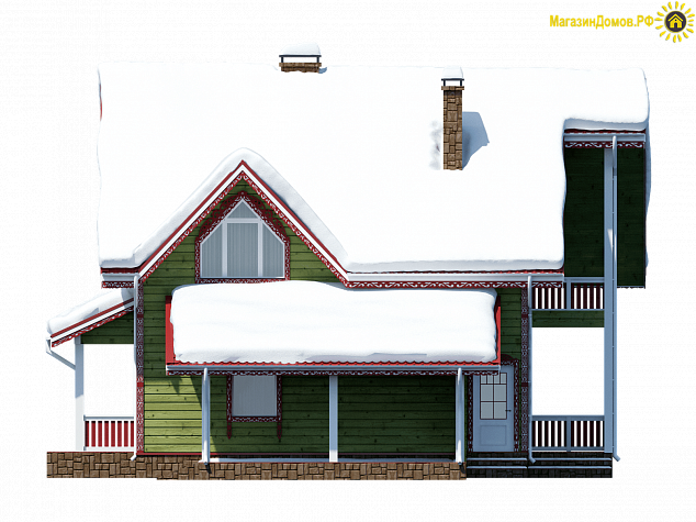 Дом из клееного бруса  H-169-1.5D (11.1х11.75)