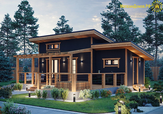 Дом H-060-1S (8.6х9.4) по каркасной технологии