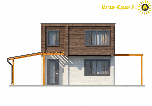 Дом из клееного бруса H-078-2D (6.0х8.7)