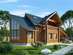 Дом из клееного бруса H-208-1.5D (9.0x18.0)