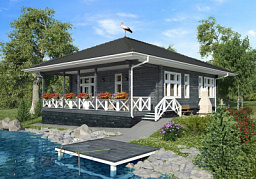 Дом из клееного бруса H-156-1D (11.0х14.9)