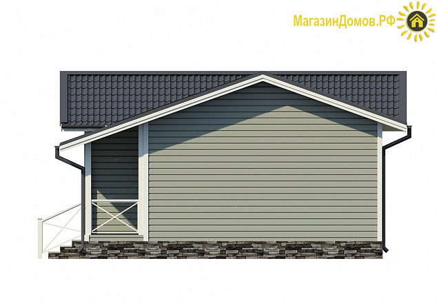 Дом из клееного бруса H-053-1D (7.3х7.8)