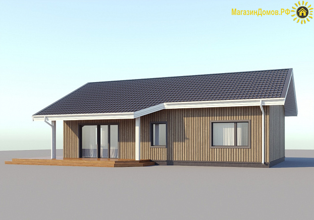 Дом H-139-1.5S (8.5x13.2) по каркасной технологии