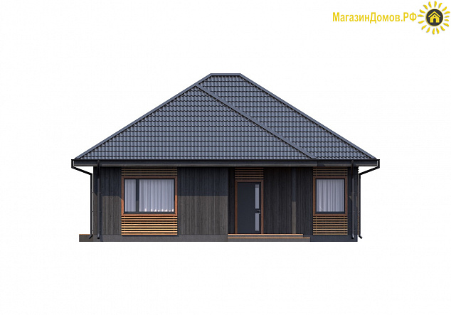 Дом H-091-1S (10.68x10.98) по каркасной технологии