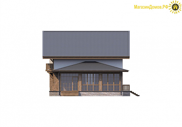 Дом H-300-1.5S (11.0x20.5) по каркасной технологии