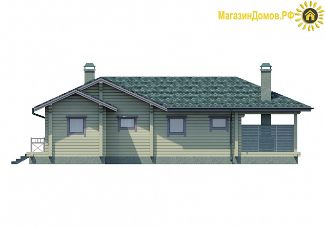 Баня из клееного бруса S-134-1D (12.1х14.5) с бассейном