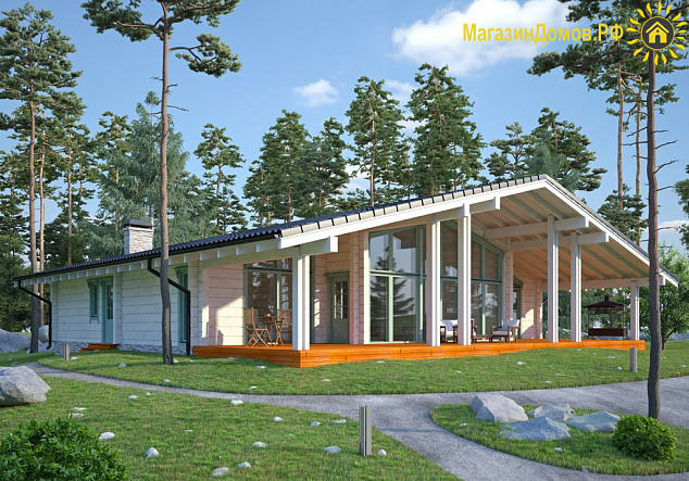 Дом H-246-1S (16.5х16.8) по каркасной технологии