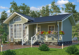 Дом H-053-1S (7.3х7.8) по каркасной технологии