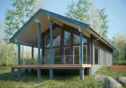 Дом H-180-1.5S (10.5х16.0) по каркасной технологии