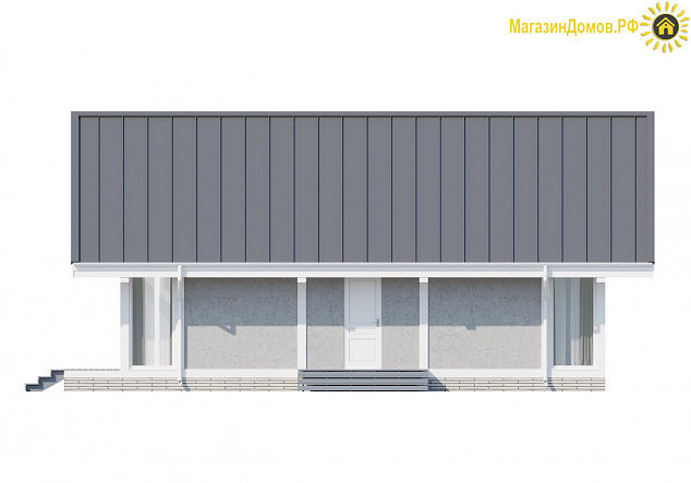Дом H-113-1.5S (8.9x11.54) фахверк из клееных балок