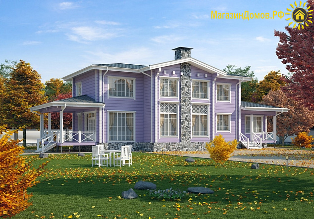 Дом из клееного бруса H-296-2D (22.4х10.0)