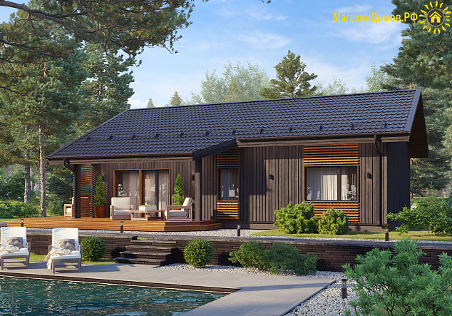 Дом H-139-1.5S (8.5x13.2) по каркасной технологии