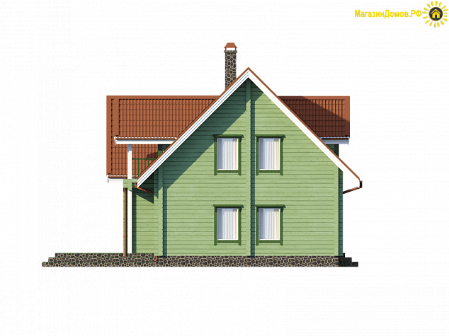 Дом из клееного бруса H-282-1.5D (12.8х16.4)