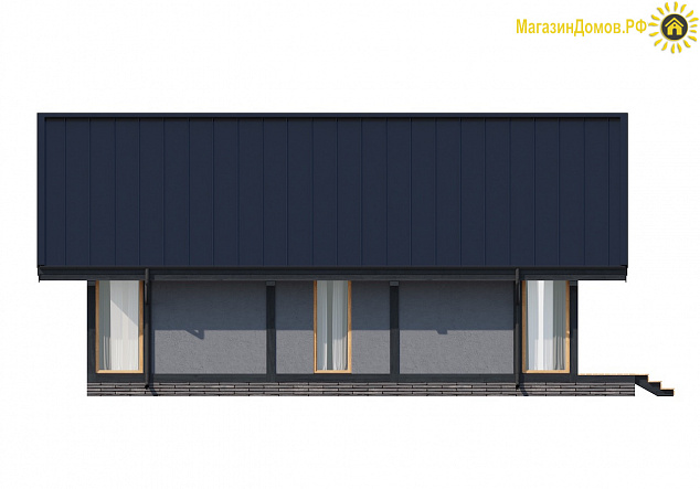 Дом H-113-1.5S (8.9x11.54) фахверк из клееных балок