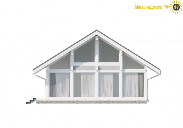 Дом H-113-1.5S (8.9x11.54) фахверк из клееных балок