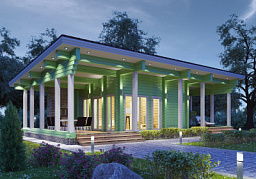 Баня S-095-1D (13.8х7.2) из клееного бруса