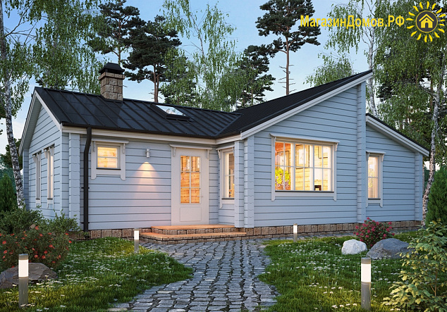 Дом из клееного бруса H-075-1D (8.2Х11.05)