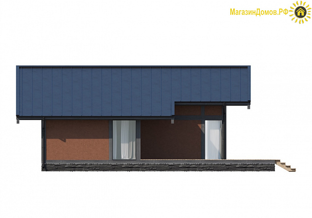 Дом H-136-1S (12.2x12.25) фахверк из клееных балок