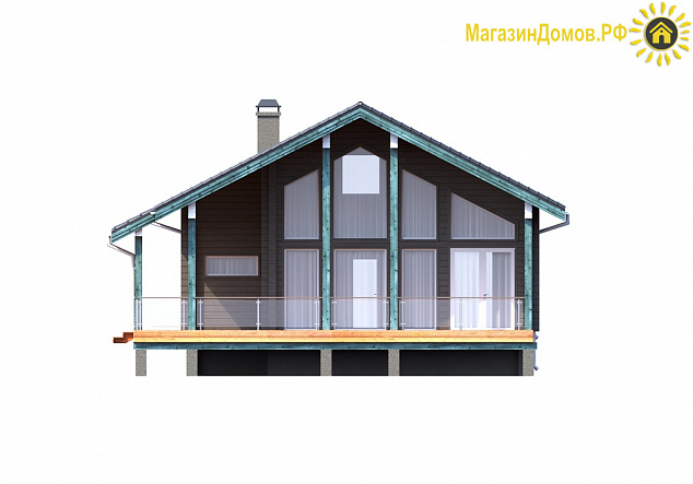 Дом из клееного бруса H-180-1.5D (10.5х16.0)