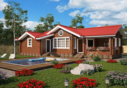 Баня S-097-1D (8.25x14.8) из клееного бруса