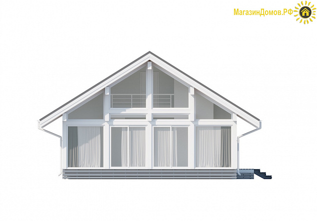 Дом H-113-1.5S (8.9x11.54) фахверк из клееных балок