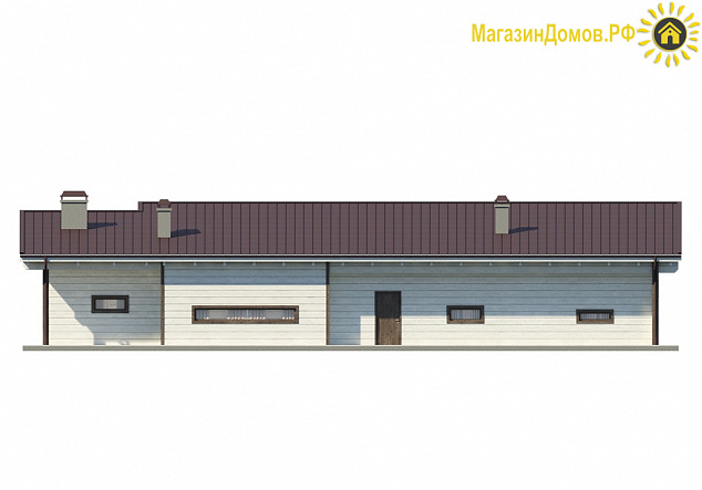 Дом из клееного бруса H-189-1D (9.9х23.6)