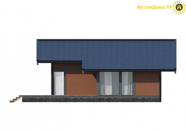 Дом H-136-1S (12.2x12.25) фахверк из клееных балок