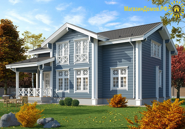 Дом из клееного бруса H-288-1.5D (14.4х15.2)