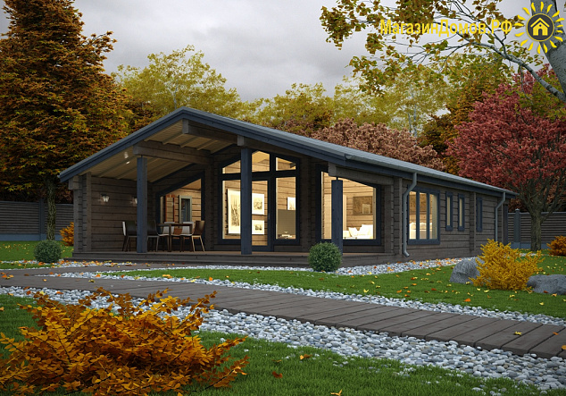 Дом H-105-1S (8.0х14.5) по каркасной технологии